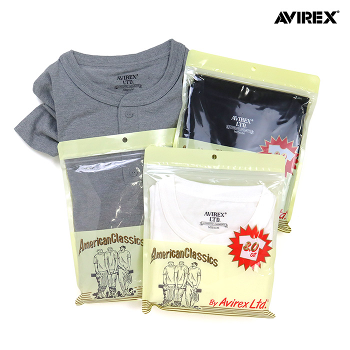 AVIREX アヴィレックス Tシャツ HENLEY NECK PACK T-SHIRT ヘンリーネック パックTシャツ 783-5934019