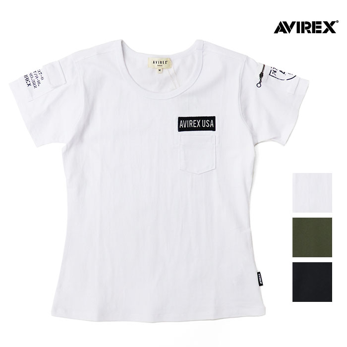 AVIREX アヴィレックス Tシャツ レディース FATIGUE S/S T-SHIRT ファティーグ T-シャツ 783-5935603（6213322）