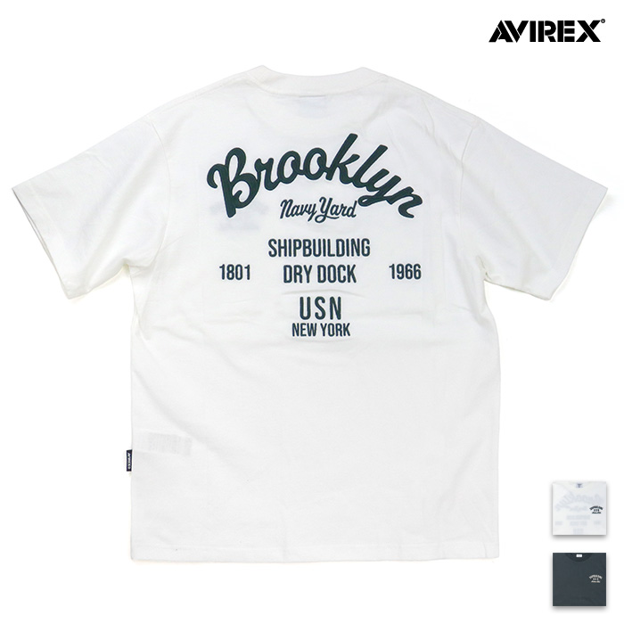 AVIREX アヴィレックス Tシャツ SS EMB. T-SHIRT Brooklyn 半袖刺繍入りTシャツ ブルックリン 783-6134014