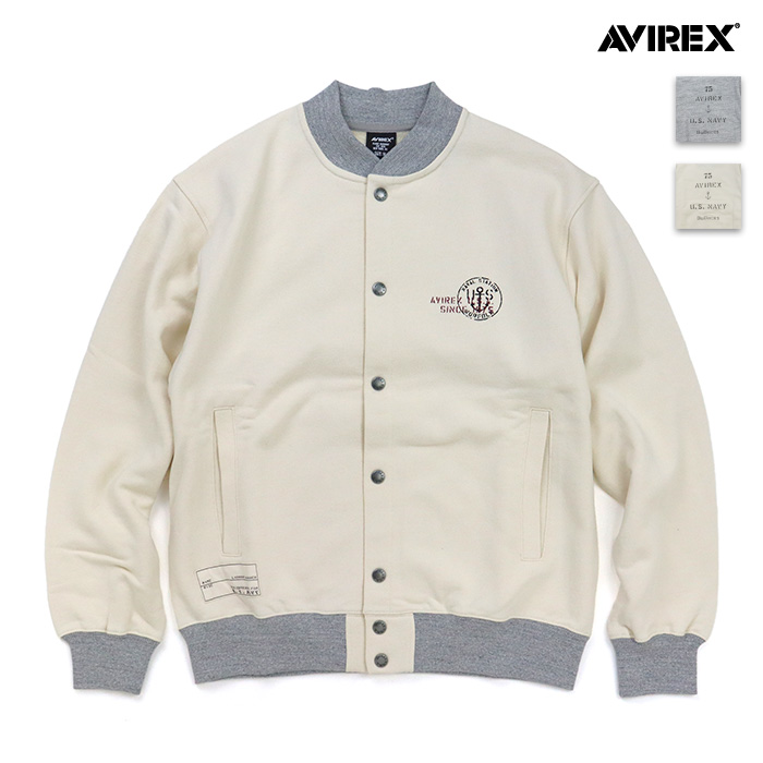 AVIREX アヴィレックス スウェット U.S. NAVY SNAP CARDIGAN US.ネイビー スナップカーディガン 783-6230029