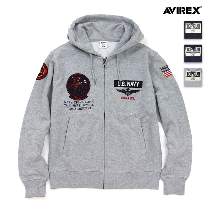 AVIREX アヴィレックス スウェット LONG SLEEVE ZIP PARKA DUST DEVILS 長袖 ジップパーカ ダストデビルズ 783-6931002