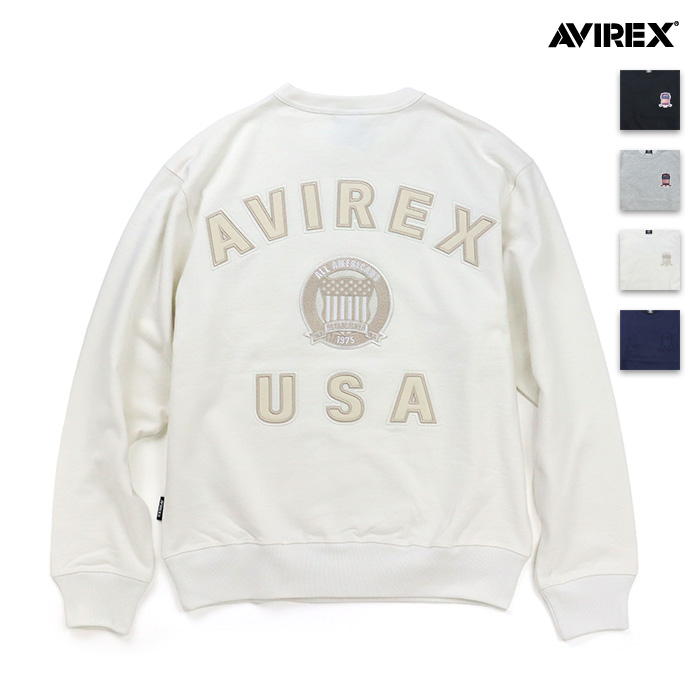 AVIREX アヴィレックス スウェット SIGNATURE VARSITY LOGO CREWNECK SWEAT シグネチャー バーシティーロゴ クルーネック スウェット 783-6932001