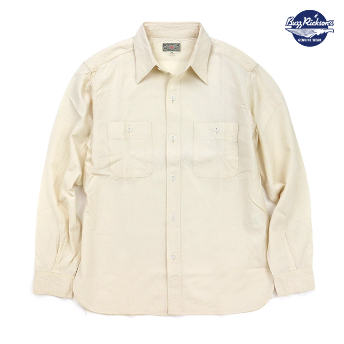 BUZZ RICKSON'S バズリクソンズ シャツ WHITE CHAMBRAY WORK SHIRT (LONG SLEEVE) ホワイトシャンブレー ワークシャツ（長袖） BR25996