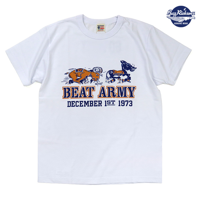 BUZZ RICKSON'S バズリクソンズ 半袖プリントTシャツ BEAT ARMY GO NAVY BR79702