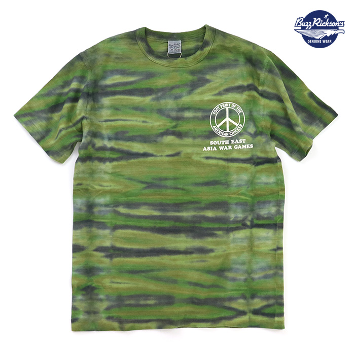 BUZZ RICKSON'S バズリクソンズ Tシャツ SLUB YARN T-SHIRT TIE DYE CAMOUFLAGE スラブヤーン半袖プリントTシャツ タイダイ カモフラージュ BR79733