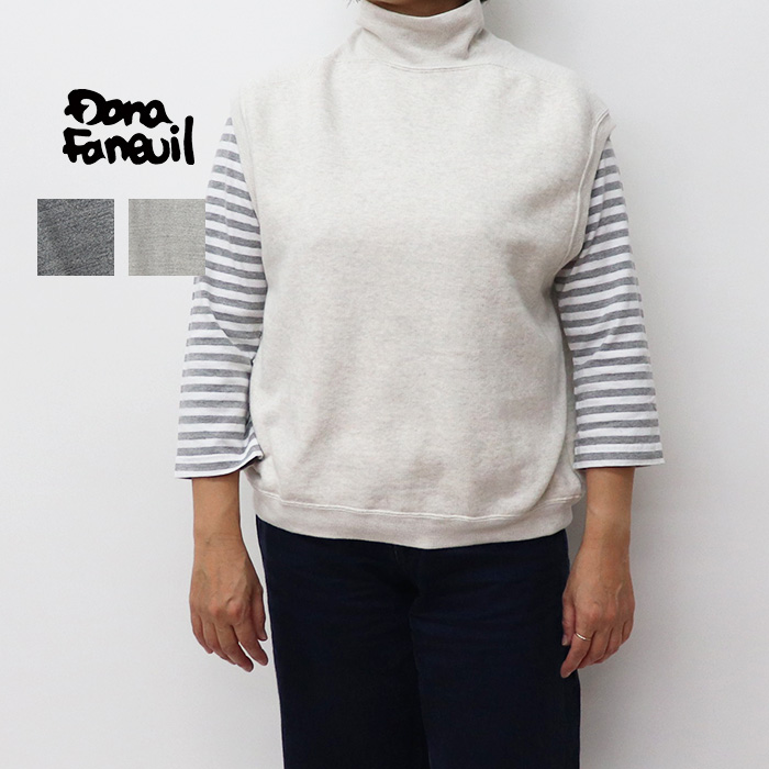 Dana Faneuil ダナファヌル レディースガーゼ裏毛ハイネックベスト D-2724303