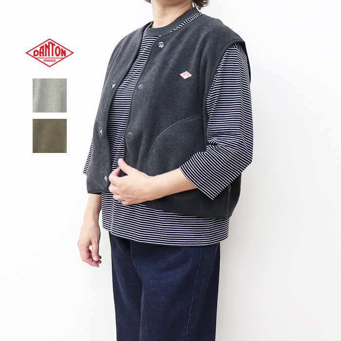 DANTON ダントン レディース フリース カラーレスベスト DT-A0521