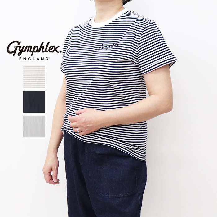 Gymphlex ジムフレックス レディース 半袖ロゴ刺繍Tシャツ GY-C0446 COM