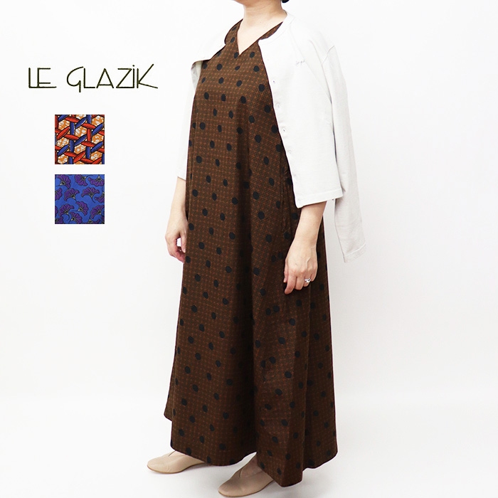 LE GLAZIK ルグラジック レディース Vネック ワンピース ・WOMEN LG-G0077 BTK
