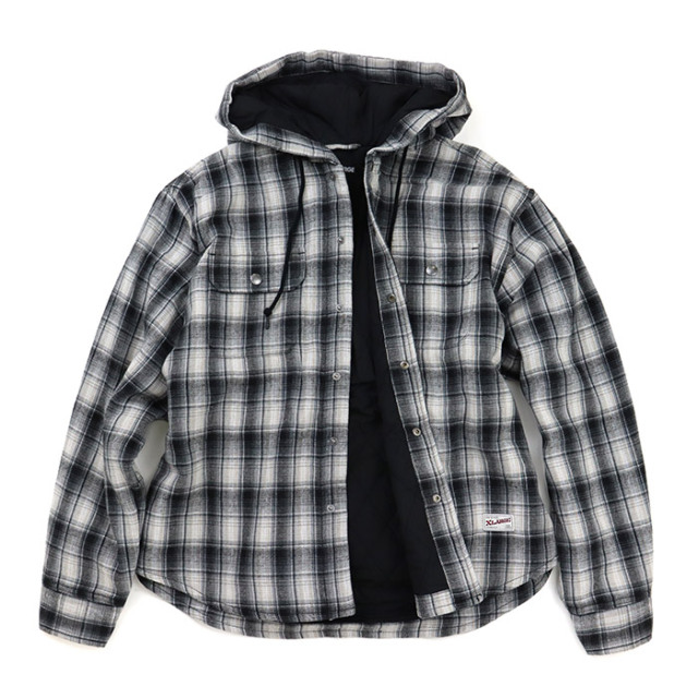 エクストララージ(XLARGE)HOODED FLANNEL シャツ 101253014006-BLACK(Men’s) XLARGE エクストララージ シャツ フーデッドフランネルシャツ 101253014006