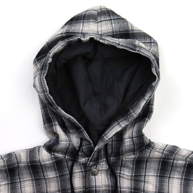 エクストララージ(XLARGE)HOODED FLANNEL シャツ 101253014006-BLACK(Men’s) XLARGE エクストララージ シャツ フーデッドフランネルシャツ 101253014006