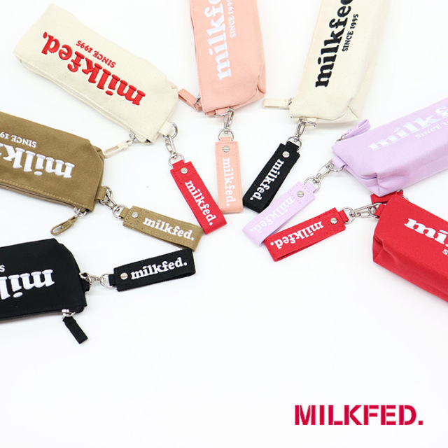 パーティを彩るご馳走や MILKFED ミルクフェド ステンシルロゴ刺繍 ペンシルケース エッセンシャルオイル
