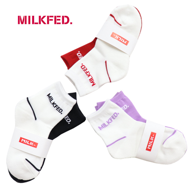 MILKFED. ミルクフェド ミドル丈2足組ソックス 103213054017