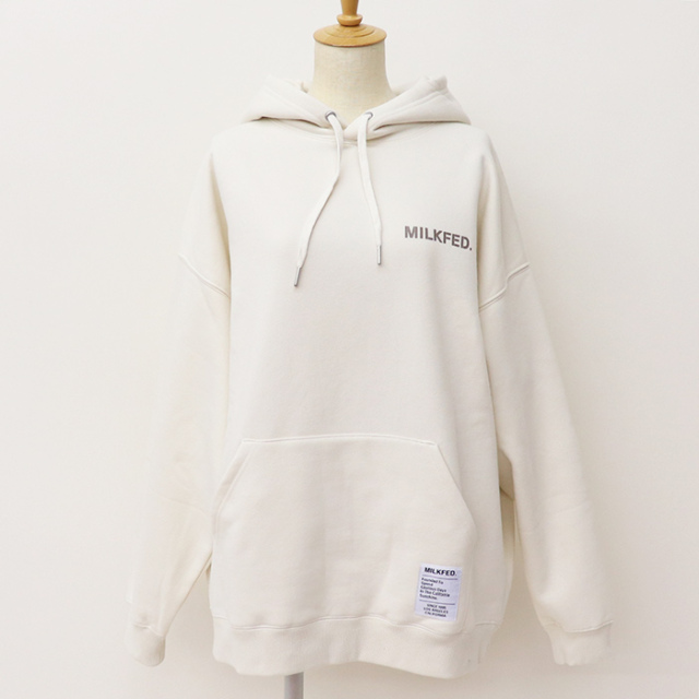 MILKFED. ミルクフェド レディース BASIC STENCIL BIG SWEAT HOODIE ベーシックステンシル ビッグスウェットフーディー 103223012019