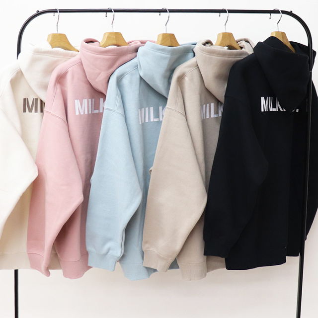 MILKFED. ミルクフェド レディース BASIC STENCIL BIG SWEAT HOODIE ベーシックステンシル ビッグスウェットフーディー 103223012019