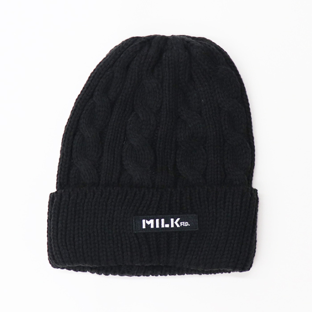 MILKFED ミルクフェド レディース MILKFED LOGO CABLE KNIT CAP 103223051001