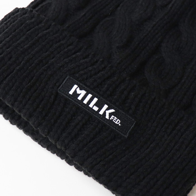 MILKFED ミルクフェド レディース MILKFED LOGO CABLE KNIT CAP 103223051001