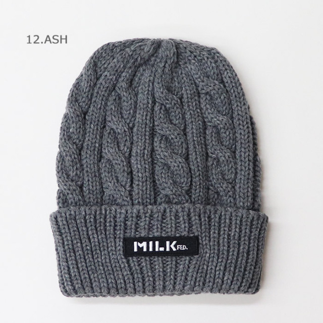 MILKFED ミルクフェド レディース MILKFED LOGO CABLE KNIT CAP 103223051001