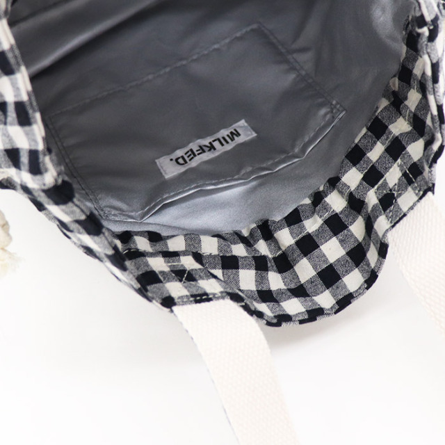 MILKFED ミルクフェド GINGHAM DRAWSTRING COOLER BAG 巾着バッグ 103241053010