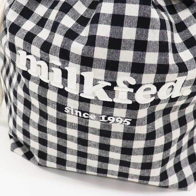 MILKFED ミルクフェド GINGHAM DRAWSTRING COOLER BAG 巾着バッグ 103241053010