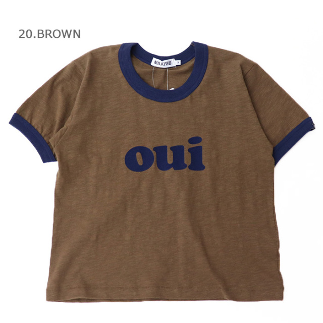 MILKFED ミルクフェド レディースOUI SLAB COMPACT S/S RINGER TEE半袖Tシャツ103242011007