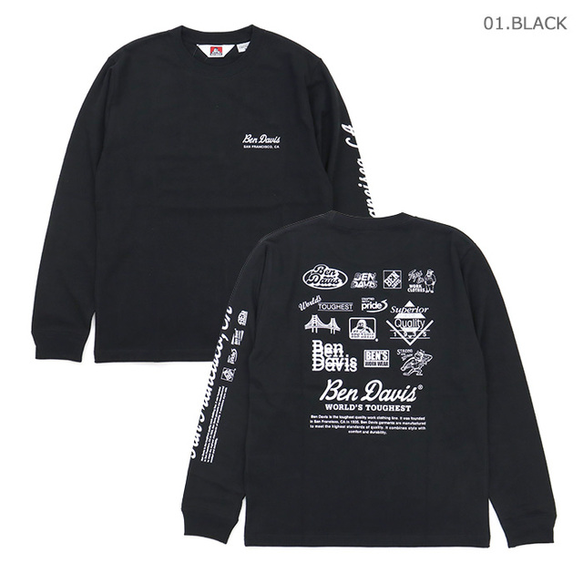 BEN DAVIS ベンデイビス Tシャツ GRAPHIC LS TEE グラフィックス 長袖Tシャツ レギュラーフィット 1050-26780033