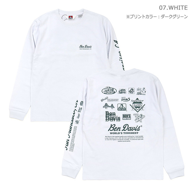 BEN DAVIS ベンデイビス Tシャツ GRAPHIC LS TEE グラフィックス 長袖Tシャツ レギュラーフィット 1050-26780033