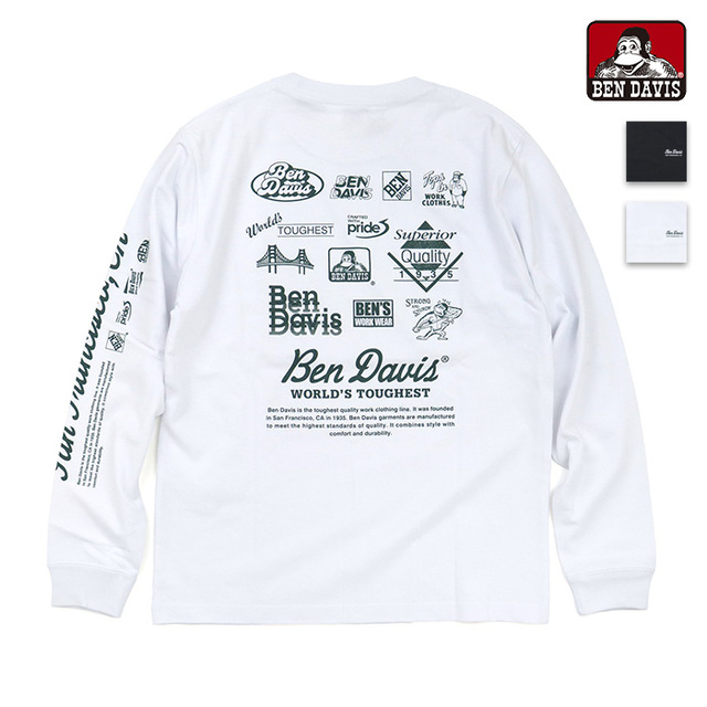 BEN DAVIS ベンデイビス Tシャツ GRAPHIC LS TEE グラフィックス 長袖Tシャツ レギュラーフィット 1050-26780033