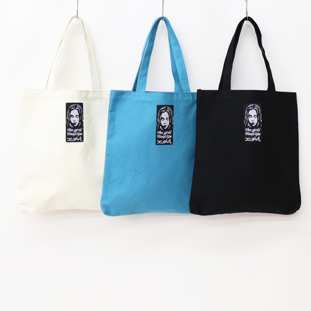 X-girl エックスガール VINYL LIP FACE CANVAS TOTE BAG キャンバストートバッグ 105232053005