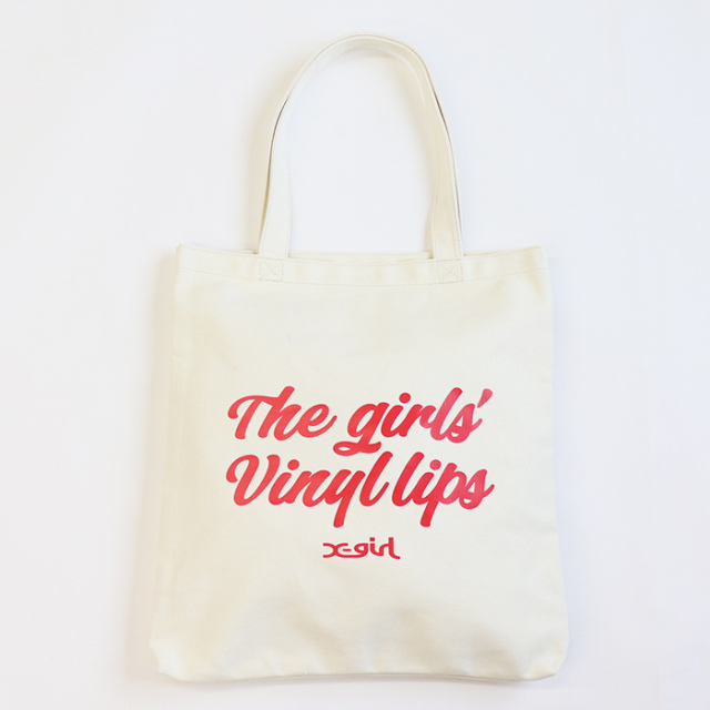X-girl エックスガール VINYL LIP FACE CANVAS TOTE BAG キャンバストートバッグ 105232053005