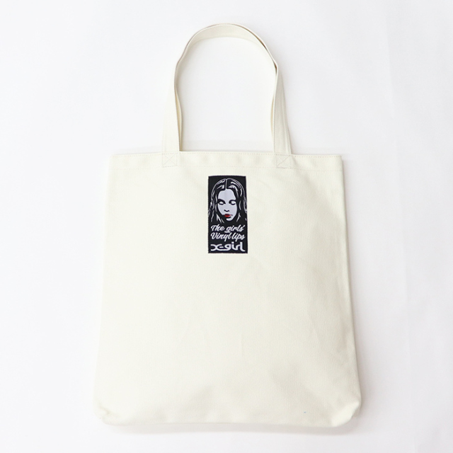 X-girl エックスガール VINYL LIP FACE CANVAS TOTE BAG キャンバストートバッグ 105232053005