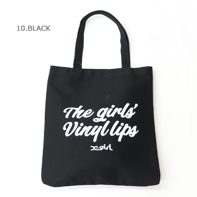 X-girl エックスガール VINYL LIP FACE CANVAS TOTE BAG キャンバストートバッグ 105232053005