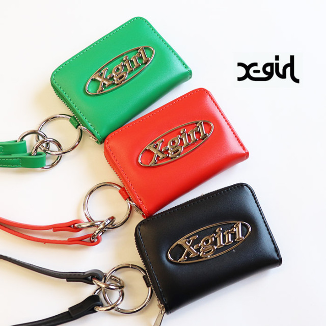 X-girl エックスガール OVAL LOGO COIN & CARD CASE 2WAYコインケース 