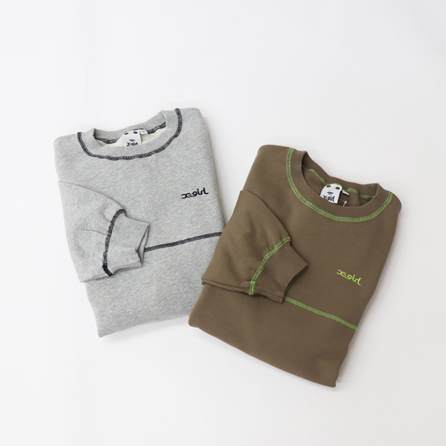 X-girl エックスガール レディース CONTRAST STITCH SWEAT TOP X-girl スウェットトップス 105233012002