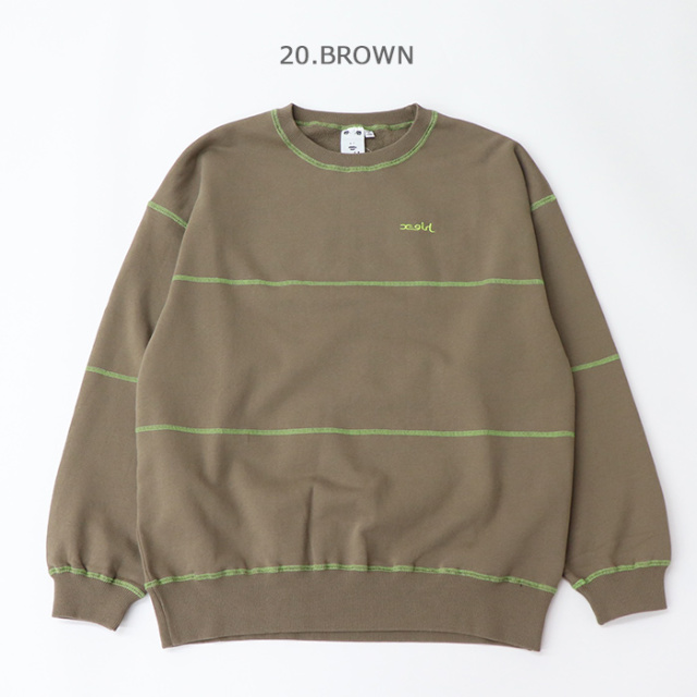 X-girl エックスガール レディース CONTRAST STITCH SWEAT TOP X-girl スウェットトップス 105233012002