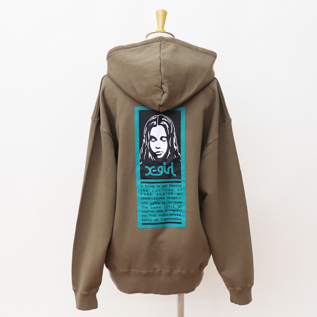 X-girl エックスガール レディース WORDS FACE SWEAT HOODIE X-girl スウェットパーカー 105233012018