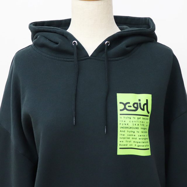 X-girl エックスガール レディース WORDS FACE SWEAT HOODIE X-girl スウェットパーカー 105233012018
