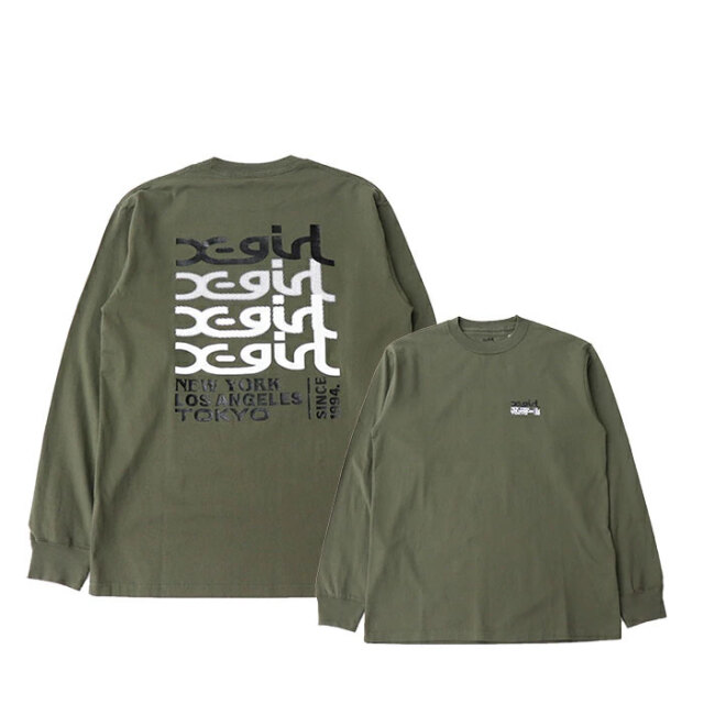 X-girl エックスガール レディース LOGO L/S TEE ロゴTシャツ