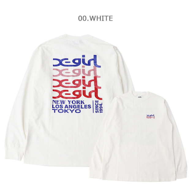 X-girl エックスガール レディース LOGO L/S TEE ロゴTシャツ 105234011003