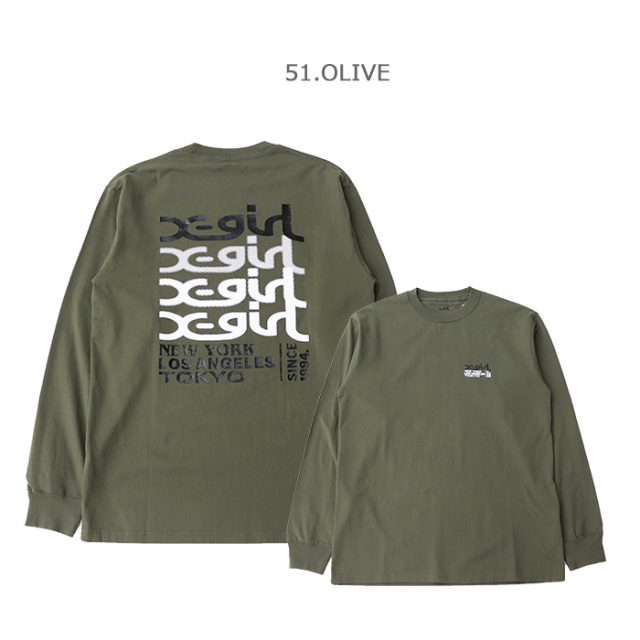 X-girl エックスガール レディース LOGO L/S TEE ロゴTシャツ 105234011003