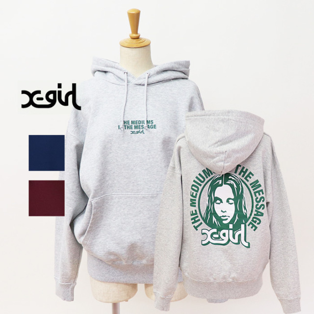 X-girl エックスガール レディース CIRCLE BACKGROUND FACE SWEAT  
