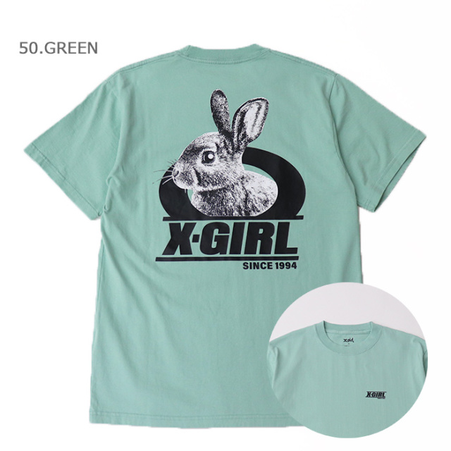 X-girl エックスガール レディース TWO TONE RABBIT S/S TEE X-girl 半袖Tシャツ 105241011022