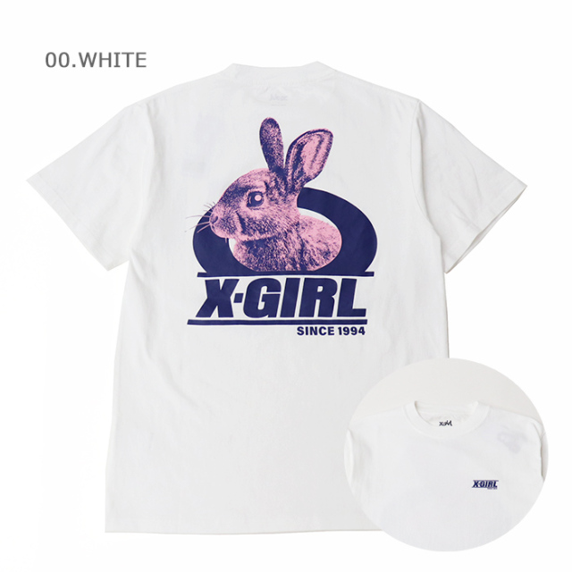 X-girl エックスガール レディース TWO TONE RABBIT S/S TEE X-girl 半袖Tシャツ 105241011022