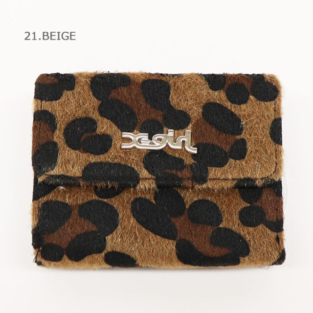 X-girl エックスガール ANIMAL PRINTED MINI WALLETl 三つ折りウォレット 105243054018