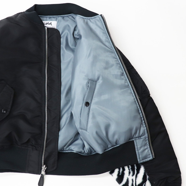 X-girl エックスガール レディース PANELED FUR REVERSIBLE MA-1 JACKET リバーシブルジャケット　 105244021008