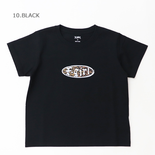 X-girl エックスガール レディース LEOPARD OVAL LOGO S/S BABY