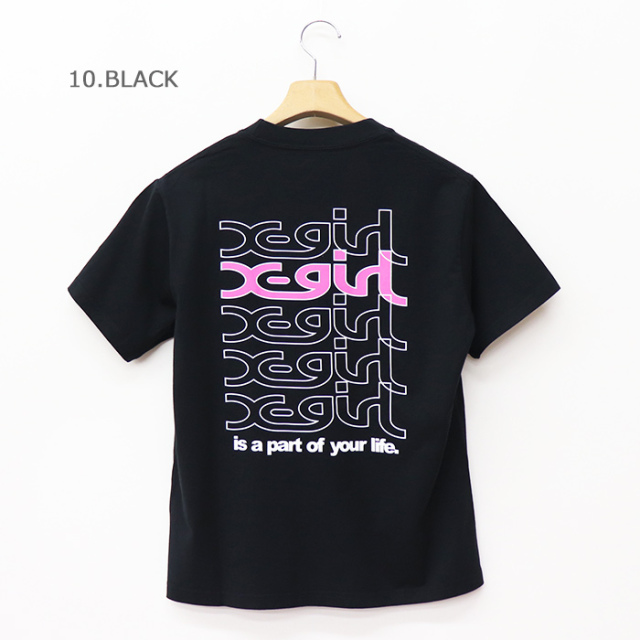 X-girl エックスガール レディース REPEAT MILLS LOGO S/S TEE X-girl 半袖Tシャツ 105252011005