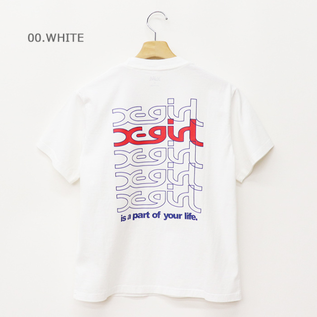 X-girl エックスガール レディース REPEAT MILLS LOGO S/S TEE X-girl 半袖Tシャツ 105252011005