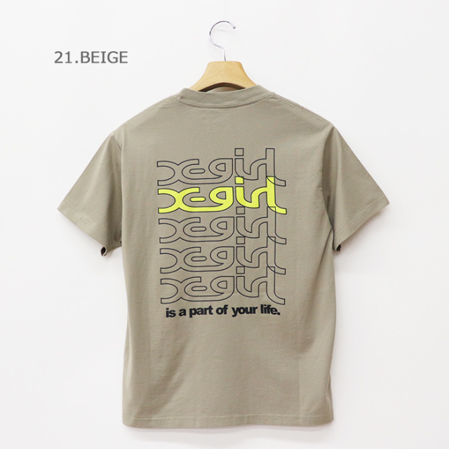 X-girl エックスガール レディース REPEAT MILLS LOGO S/S TEE X-girl 半袖Tシャツ 105252011005
