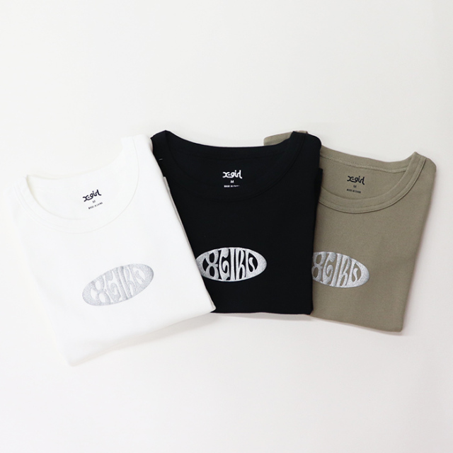 X-girl エックスガール レディース METAL OVAL LOGO S/S BABY TEE 半袖Tシャツ 105252011027